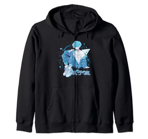 Gemini Constellation Anime Zodiac Astrología Signo Sudadera con Capucha