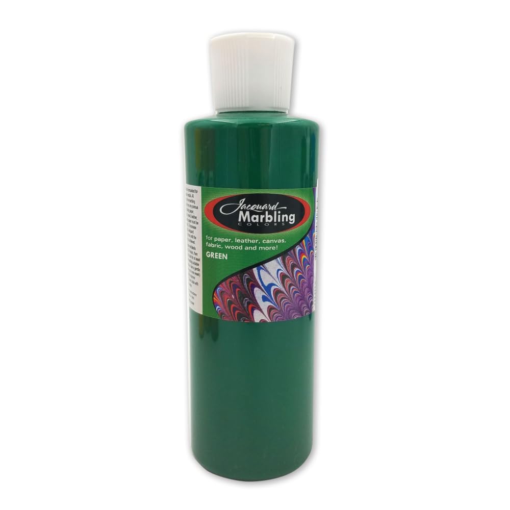 Jacquard Green Marbling Color Vibrant Floating Paint For Water Crafts On Paper Or Fabric, Easy Hydro Dipping Ink For Ebru Art Diy Projects, 236Ml