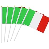 Hand Held Italy Flag Italian Flag Stick Flag Mini Flag 50 Pack Round Top National Country Flags, Party Decorations Supplies For Parades,World Cup,Sports Events,International Festival (8.2 