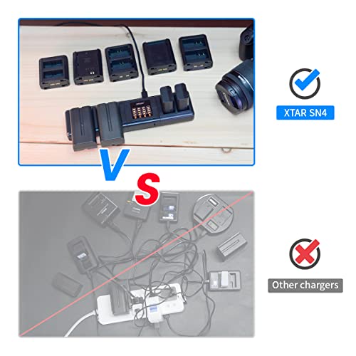 Xtar Sn4 Multi Battery Multi Model Camera Battery Charger Sony Np-Fz100 Sony Np-Fz100 Simultaneously For Four Battery Charging With 3A Maximum Current #TOP2