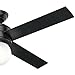 Hunter Fan Company, Hepburn Matte Black Ceiling Fan with LED Light Kit and Wall Control, Ceiling Fans with Lights 52 inch, 59321