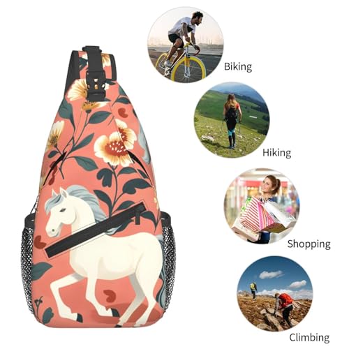 Mochila bandolera blanca para mujer y hombre, ligera y ajustable miniatura 6