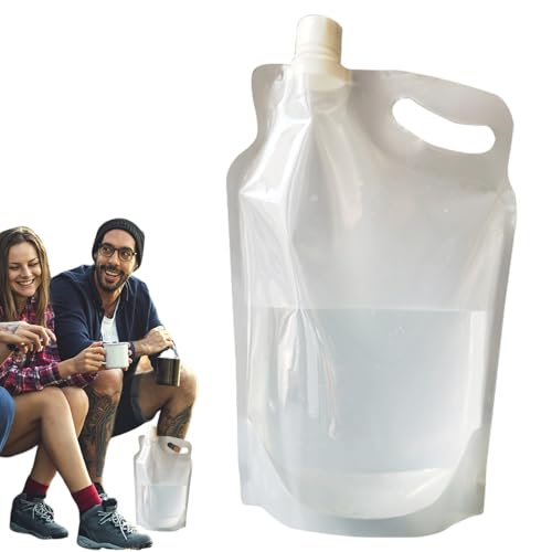 de agua de hidratación, de transparente | Paquete de hidratación plegable de 2 litros con sello seguro, bolsas de almacenamiento de agua reutilizables para correr, ciclismo