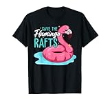 Esta divertida camisa de flamenco con dicho Save The Flamingo Rafts es un accesorio perfecto para los amantes de las balsas de flamenco y para la próxima vez en la piscina con un flotador de piscina de flamencos.