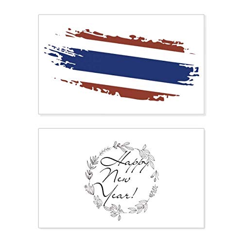 Tarjeta con la bandera de Tailandia e ilustración de Año Nuevo para mensajes especiales