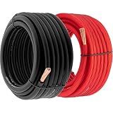 Install Link 8 Gauge Power or Ground Wire Cable, 20ft Red + 20ft Black, CCA