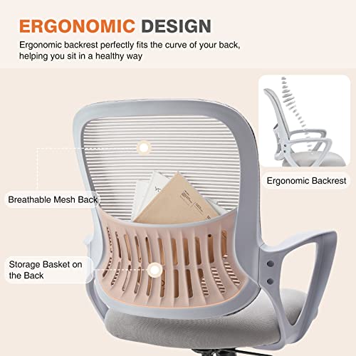 Office Chair, Desk Chair, Ergonomic Home Office Desk Chairs, Computer Chair With Comfortable Armrests, Mesh Desk Chairs With Wheels, Office Desk Chair, Mid-Back Task Chair With Lumbar Support #TOP3