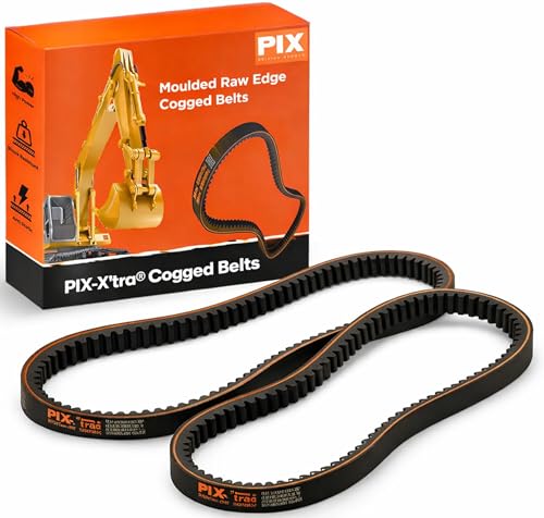 PIX AX81 Industrial Cogged V-Belt 1/2 x 83 OC - Durable Drive Belt for Compressors, Generators, Vacuum Pumps, Industrial Fan, Power Tools, Heavy-Duty Machinery and High-Speed Engines - Pack of 2