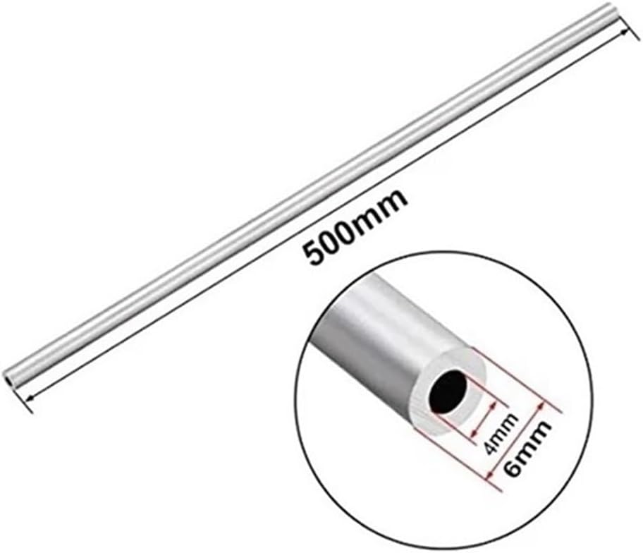 2pcs 304 Stainless Steel Capillary Seamless Straight Tube Round Steel Pipe 500mm(OD15xWT2mm)