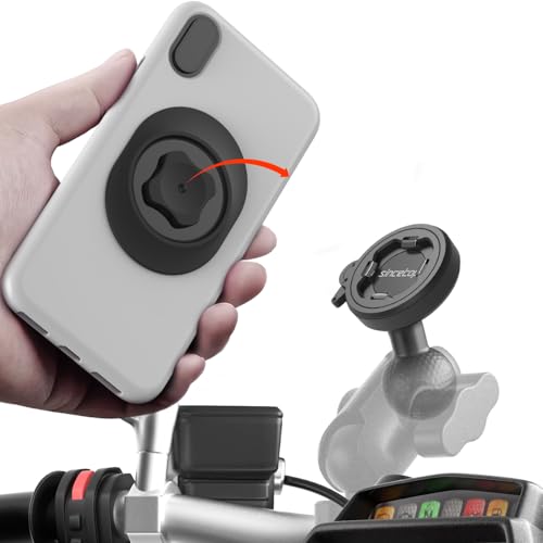Image of sincetop Universal 1 inch Ball Motorcycle Phone Mount,Quick Release Motor Bike Smartphone Holder 【Series C - 2nd Gen】 Double Socket Arm not Included