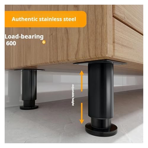 Patas ajustables para sofá en acero inoxidable negro que elevan tu cama 7