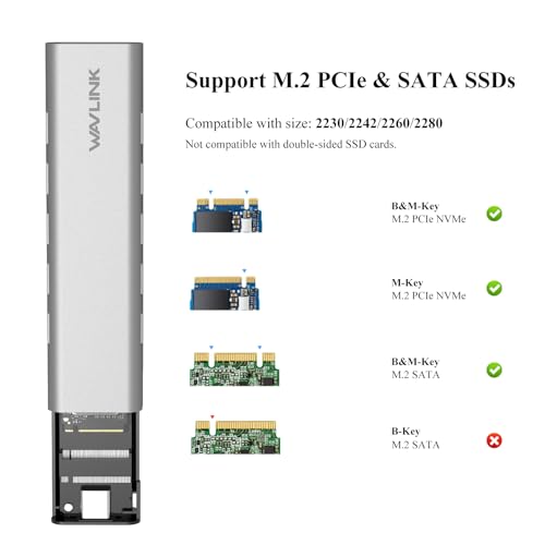 Cofia NVMe WAVLINK Aluminio USB 10Gbps para SSD M.2 miniatura 2