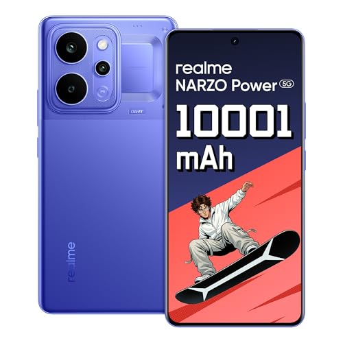 realme NARZO Power 5G (Titan Blue,8GB+128GB) | 10001mAh Power. Stay Unstoppable. | 144Hz Curved+ AMOLED Display | Revolutionary Dual-Chip System | 50MP Sony OIS Camera
