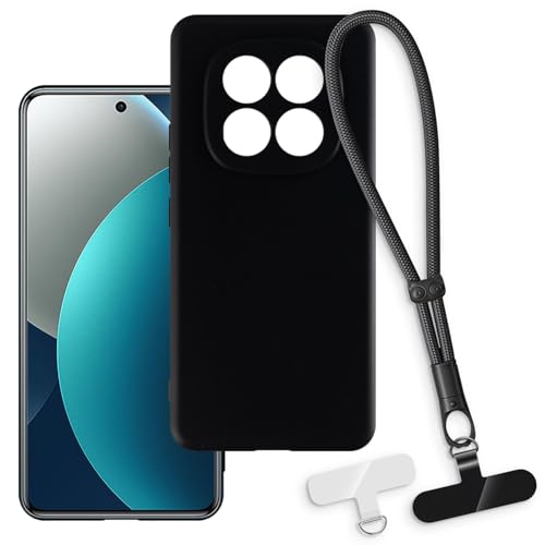 OAGELIM 2-in-1�ی�P�[�X�ƃ��X�g�X�g���b�v Xiaomi Redmi Note 15 Pro 4G Global �Ƃ̌݊������� ���O���\�ȃ��j���[�h�t���d�b�J�o�[�A����~�ߕ����h�~�O���b�v�n���h�� (�u���b�N + �u���b�N)