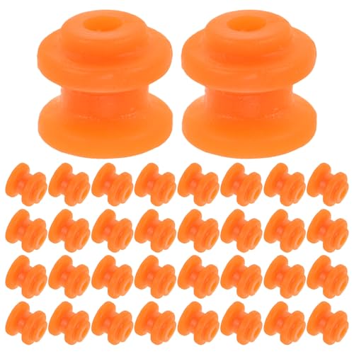 Gogogmee Kit de 50 Poleas de Plástico Naranja 62A Sola Ranura Engranajes de Polea Pequeña para Experimentos Educativos Modelo de Engranajes para Montaje Mecánico y Aprendizaje Stem