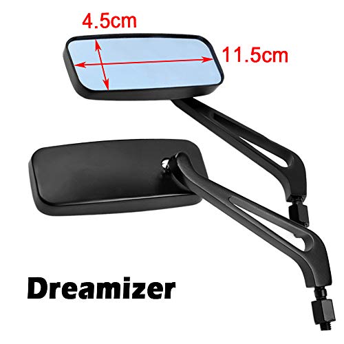 Espejo de motocicleta rectangular con acabado resistente para Bobber y Street Glide 5