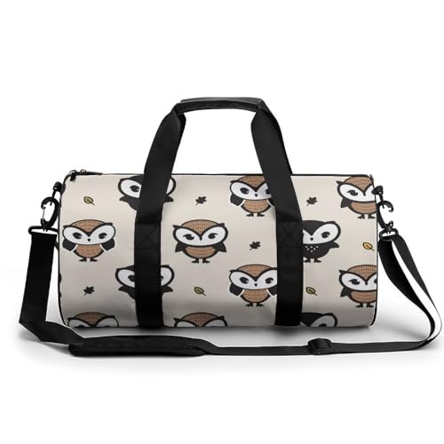 Sac de voyage gym hiboux marron compact idéal contre le désordre