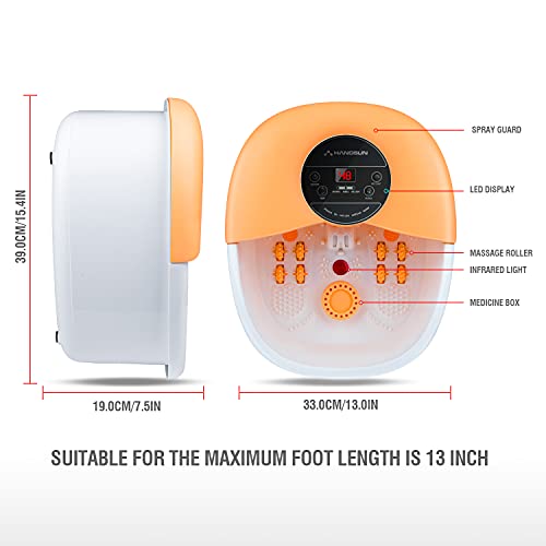 Hangsun Large Foot Spa Bath Massager with Heat Bubbles Massage FM660 Heater Temperature Control, Massage Rollers, Medicine Box, Infrared for Relieve Foot Pressure - 5