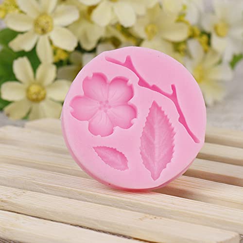 3 Pack Flower Cake Fondant Molds Mini Daisy Rose And Small Flower Leaf Shapes Silicone Mold For Sugarcraft Cake Decoration, Polymer Clay, Chocolate, Soap Wax Making Crafting Projects #TOP2