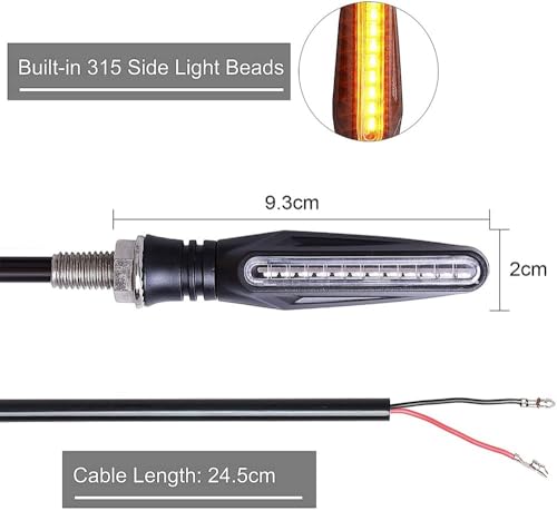 Indicateurs moto 12 SMD à eau courante avec feux arrière étanches - 6