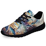Women Men Tennis Shoes,Athletic Fashion Waves Dolphin Cool Sneaker for Girl,Boy,Gym,Walking,Hiking,Jogging,Running,Travel and More Black Size 8.5