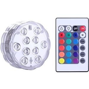 VEROX Plastic Waterproof Ip68 Submersible Aquarium Lights Led 16 Colors Remote Controlled Pool Fish Tank Light 3Xaaa Battery Operated Fountain Pool Light