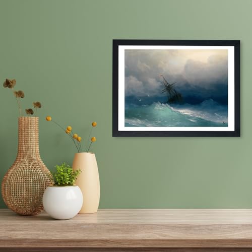 Affiche Ivan Aivazovsky Navire sur les mers orageuses encadrée tableau mer medium Spiffing - 3