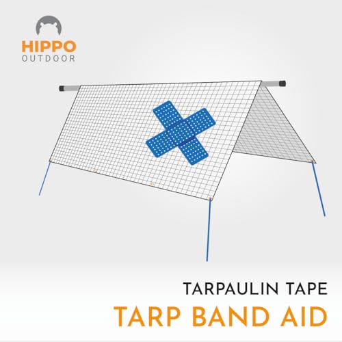 Image of Tarpaulin Repair Tape - Heavy Duty Repairs Duck Tape, Blue Duct Tape, uv Protected and Waterproof, Protect Against Chafe wear and Tear 16 ft Tape roll (1250)