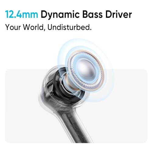 Image of Compatible for Realme Buds T200x Wireless Earbuds with Dynamic 12.4mm Bass Drivers, ANC 25dB, Quad Mic Calling, 45ms Latency, Long 48H Battery Life, Fast Charge, IP55 Rating (Blue)