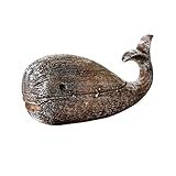 Sculpture de baleine côtière Nauticals Le décor de baleine en bois est livré avec une statue de baleine en bois vieilli et est facile à afficher sur une table, une cheminée, un tiroir, un comptoir, un bureau ou une étagère, C'est une décoration murale parfaite pour toute décoration de ferme, tropicale, île, lac ou nautique
