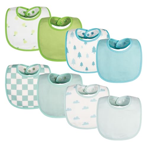 Image of Tiny Twinkle Baby Feeding Bibs 8 Pack - Waterproof and Absorbent Infant Drool and Feeding Baby Bibs