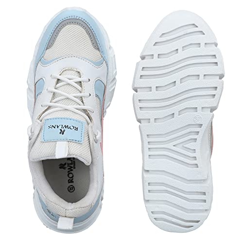 Image of ROWLANS Women's Synthetic Leather Stylish /Comfortable /Running /Gym Lace-Ups Sports Shoes