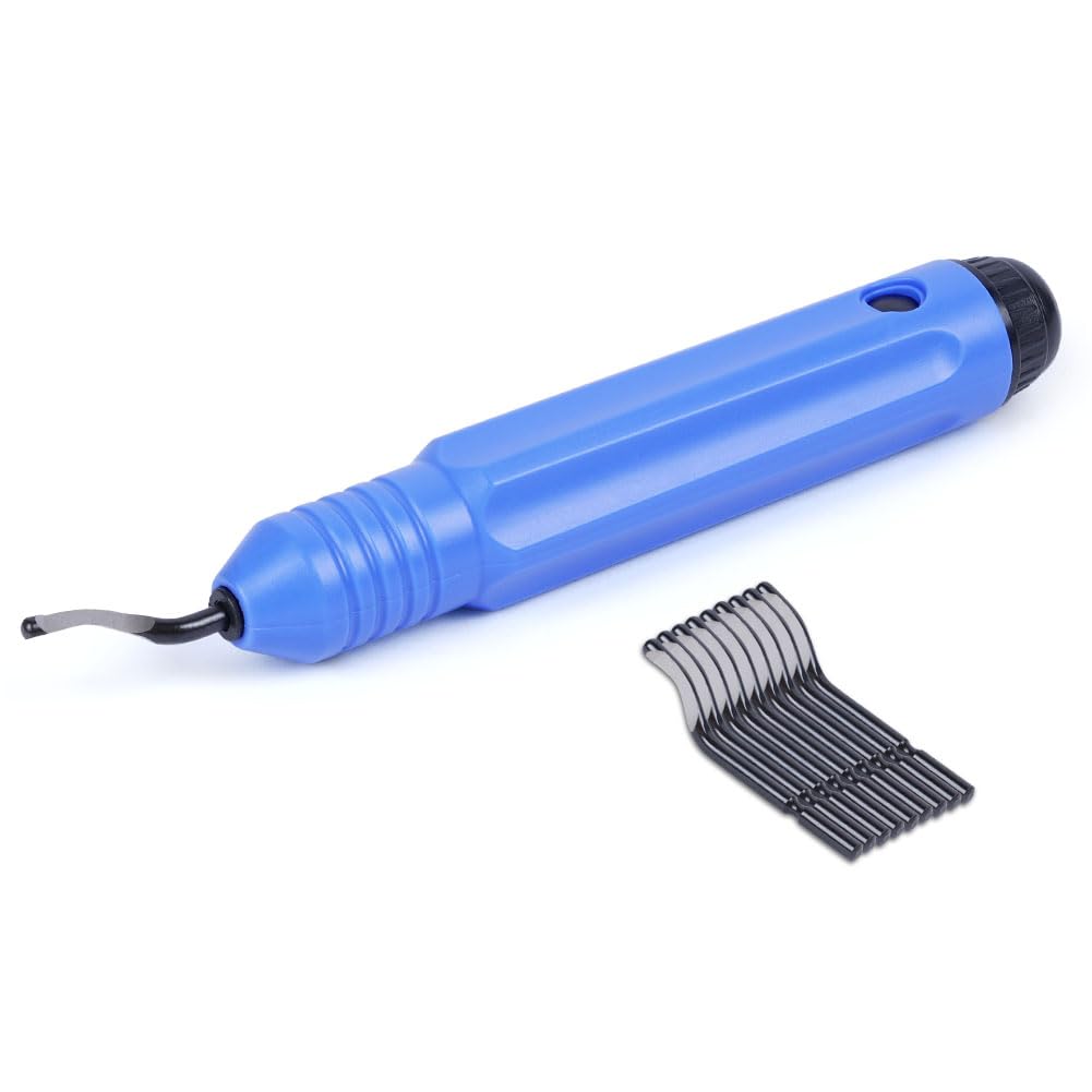 Flintronic Desbarbador Metal 10 pcs Herramienta Desbarbadora Cuchillas de Desbarbado 360° Giratorio Quita Rebabas para Acero Plástico Aluminio Cobre Impresora 3D