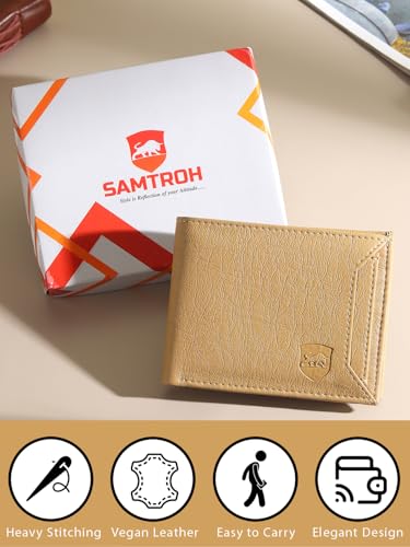 Image of SAMTROH Pu Leather Wallet for Men, Beige