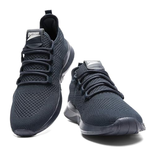 AZSDXS Men Running Trainers Lightweight Walking Shoes Fashion Breathable Jogging Athletic Sneakers Casual Breathable Gym Tennis Fitness Sport Outdoor Shoes Blue