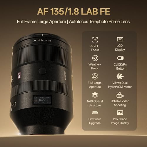 Image of VILTROX AF 135mm F1.8 LAB FE Lens for Sony E Mount, 135mm f /1.8 Wide-Angle Fixed-Focus Telephoto Full Frame Lens Compatible with Sony a7IV a9 a7RII a7CII FX3 ZVE1 A1 a6700 a6400 ZV-E10II