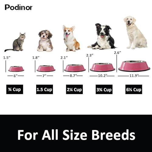 Stainless Steel Dog Bowls, Food and Water Non Slip Anti Skid Stackable Pet Puppy Dishes for Small, Medium and Large Dogs (2 Pack) - Image 4