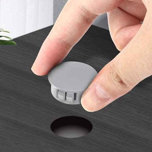 Image of 50PCS 1-1 /2 inch Grey Plastic Plugs Hole, Round PA66 Plug Furniture Hole Decorative Cover