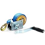 FreeTec 600lbs 270kg Hand Winch Hand Crank Strap Gear Winch Polyester Strap ATV Boat Trailer Heavy Duty
