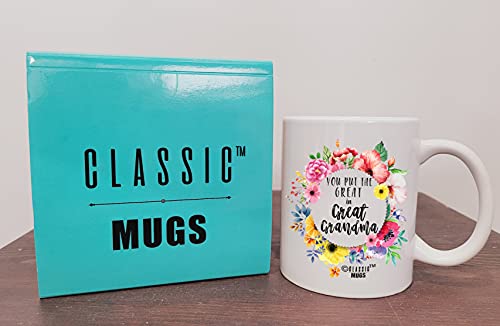 Classic Mugs Mother's Day Gift For Grandmas You Put The Great In Great Grandma For World's Best Great Grandmother Ever Gifts Funny Novelty Gag Gift Ideas For Christmas Birthday Coffee Mug Tea Cup #TOP3