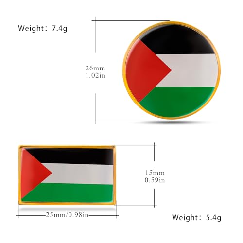 Image of LAXPICOL American Flag Brooch Pin Palestine Flag Broach Hat Pin
