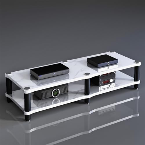 Support multimédia moderne blanc avec rangement pour équipement audio - 2