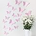 WANDKINGS 3D-10918 - Decorazione da Parete con Punti Adesivi per Il Fissaggio, Farfalle in Stile 3-D, 12 Pezzi, Colore: Rosa