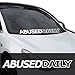 Abused Daily Full Sized Windshield Banner | Vinyl Decal/Sticker Graphic, Cursive/Script for Car and Truck Window Livery Accessory
