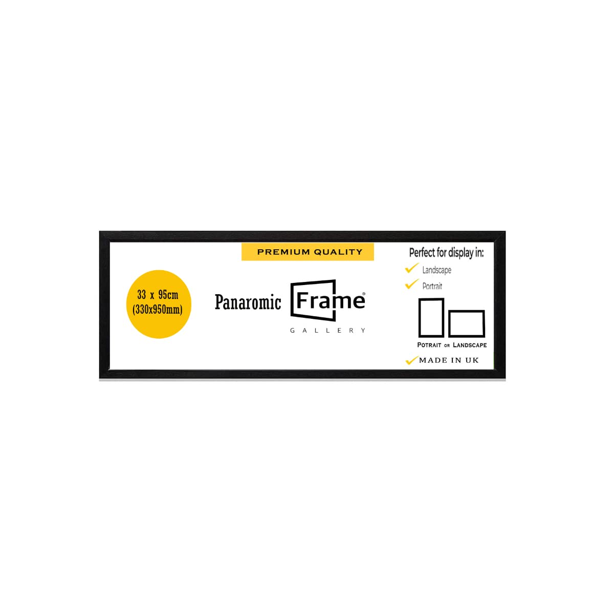 Throntons Modern Panoramic sizes picture Frame Photo Frame Poster Display - 95 x 33cm (Black)