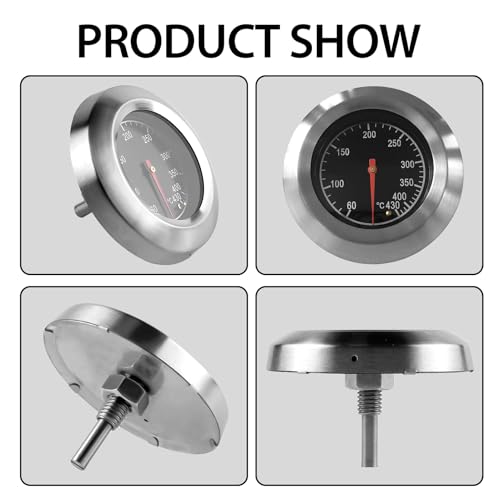 Stainless Steel Roasting Thermometer, backofenthermometer, kochthermometer, Gasgrillthermometer 60-430℃/ 100-800℉ Grillthermometer Für Alle Grills, Raucher Und Grillwagen
