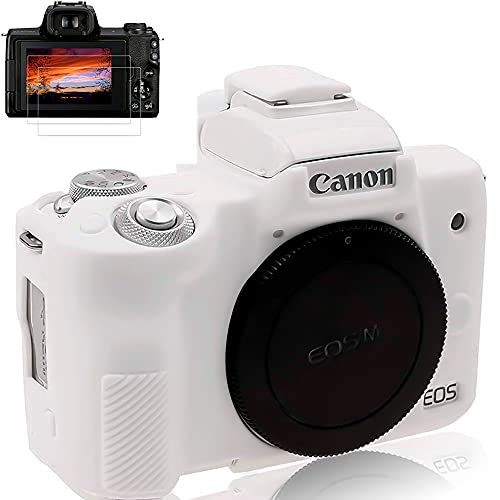 Pocoukate Camera Body Case For Canon Eos M50 Mark Ii/ M50 Silicone Case Cover With M50/M50 Mark Ii Screen Protector #TOP28
