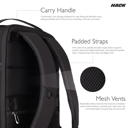 Image of Hack Athletics Premium Mono Backpack | 30L Large Capacity | 15.6 inch Laptop Backpack | YKK Zipper | Built-in Zipper Lock | Water-Resistant Bag | Office, College,Travel, Gym Backpack for Men & Women