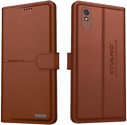 Image of Compatible with Xiaomi Redmi 9A / Redmi 9i / Redmi 9A Sport Flip Cover | Leather Finish | Inside Pockets & Inbuilt Stand | Shockproof Wallet Style Magnetic Closure Back Cover Case