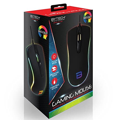 Ratón para juegos BYTECH BYMSWR107BK 3D Light UP óptico con cable color negro